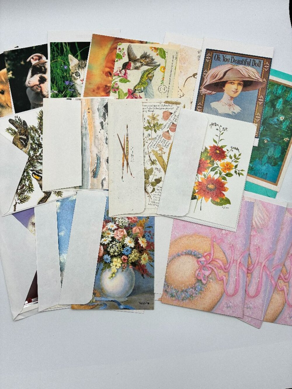 Vtg 90's-Y2K Greeting Cards Lot of 20 Blank Insides Unused Variety W/Envelopes